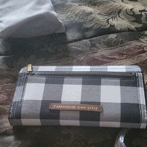 Farmhouse Is My Style Black and White Checkered Wallet All Info Above